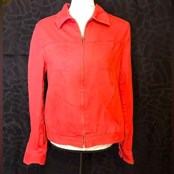Jones New York Sport Women's Red Cotton Zip Jacket - Size M - Picture 1 of 8